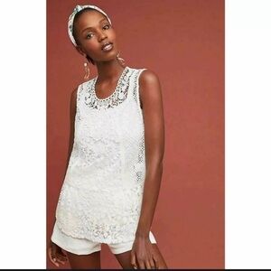 Anthropologie Gardenia Lace Top